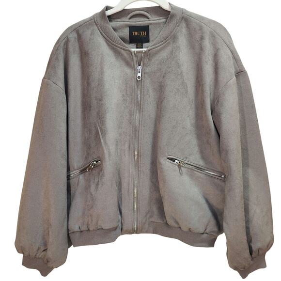 TRUTH BY REPUBLIC  NWT faux leather womans jacket size large - Picture 1 of 6